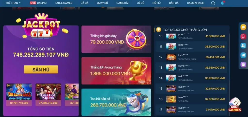Các biểu tượng đa dạng trò chơi của vvwin: thể thao, casino, bắn cá, slot, đá gà